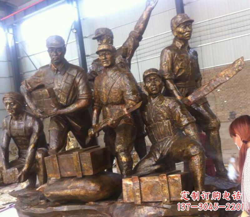 大同把热血历史纪念永久铸就——红军雕塑