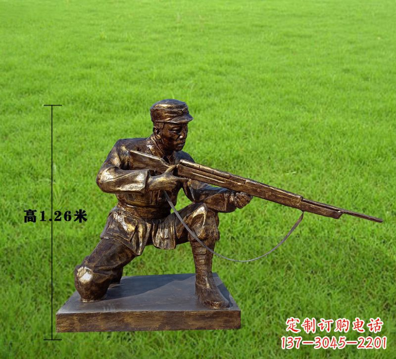 大同纪念红军铜像,精美文物雕塑