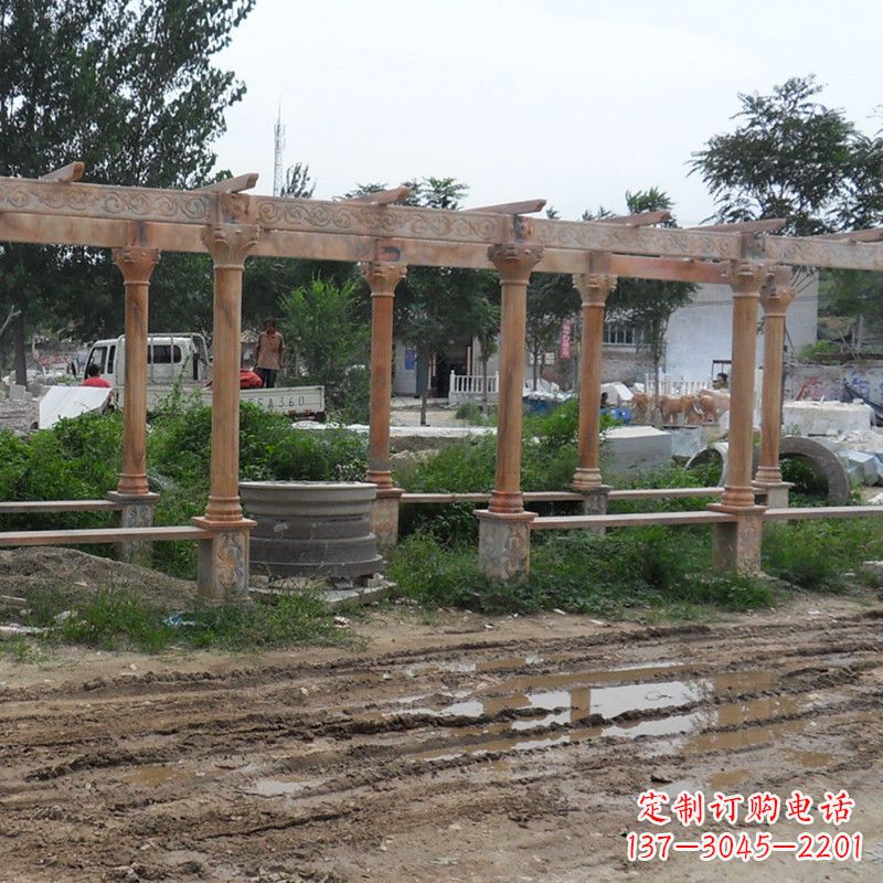 大同红色石雕定制长廊雕塑