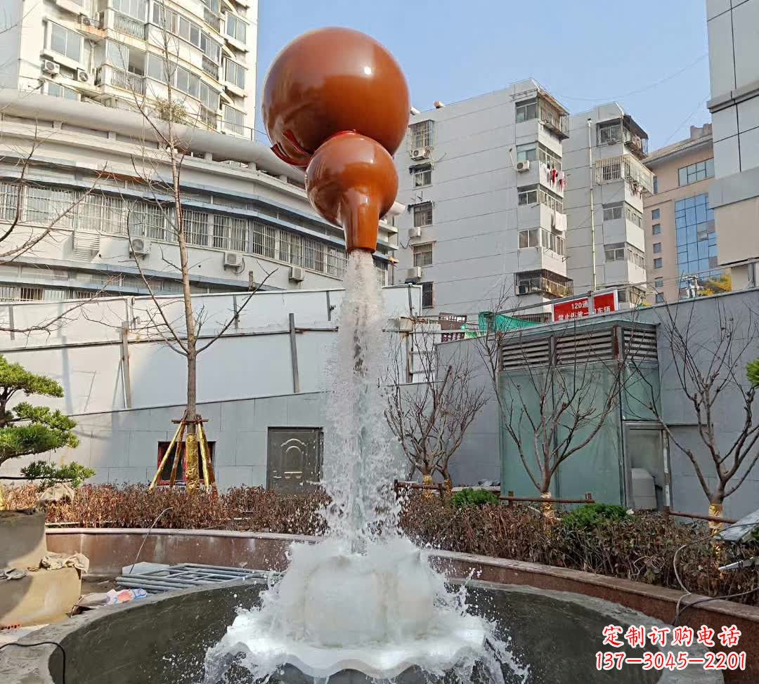 大同葫芦广场喷泉雕塑,精致唯美