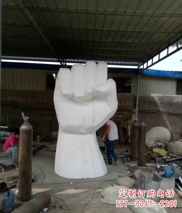 大同中领雕塑推出户外不锈钢拳头雕塑