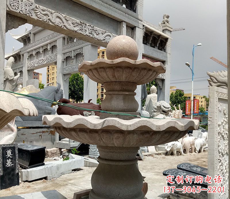 大同户外多层喷泉石雕 (4)