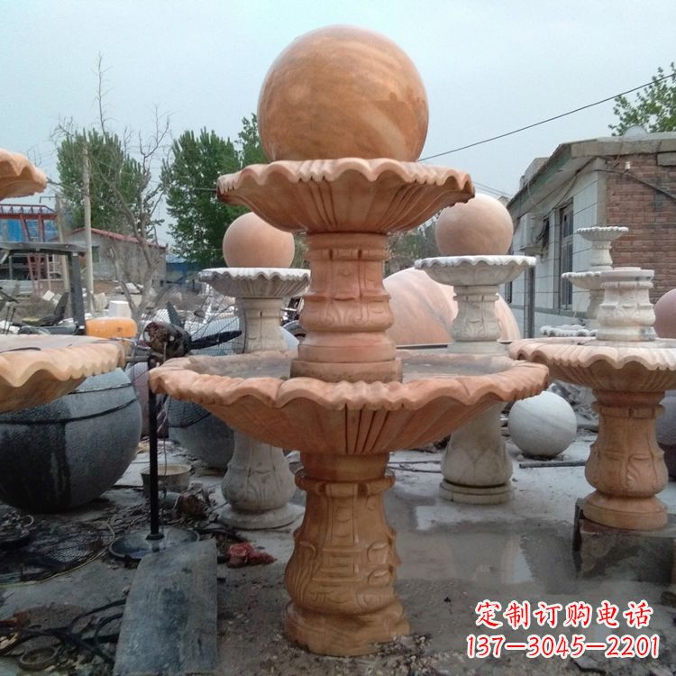 大同中领雕塑,精致风水球雕塑让你的院落更加精致