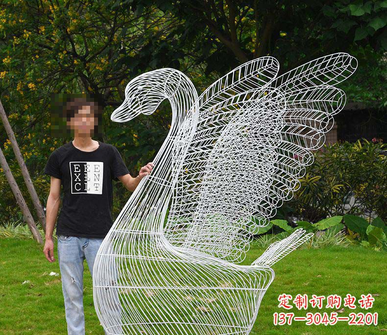 大同艺术精灵——户外不锈钢天鹅雕塑