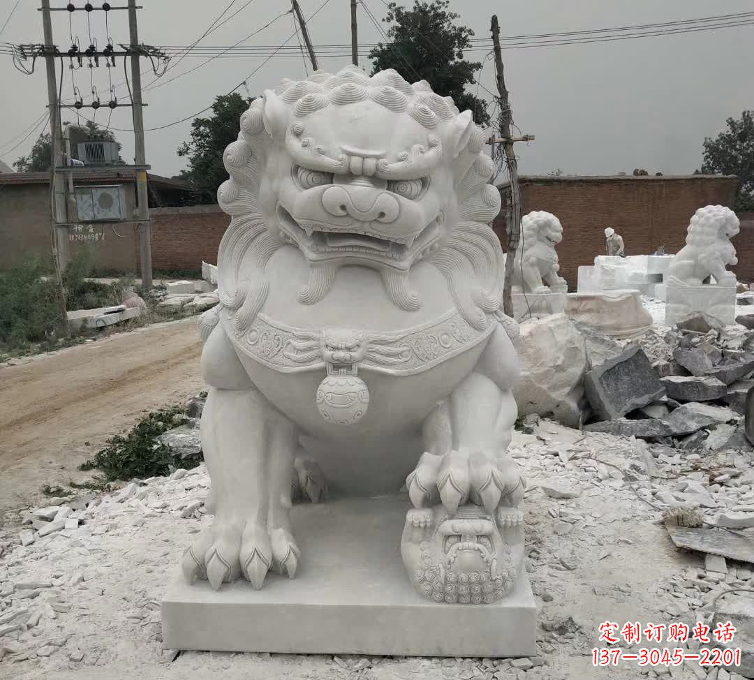 大同非凡威猛!来自中领雕塑的狮子踩球石雕