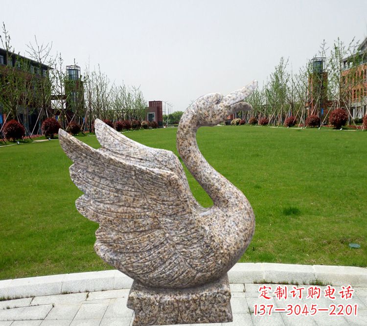 大同中领雕塑推出的浪漫喷水天鹅雕塑，它是一件…