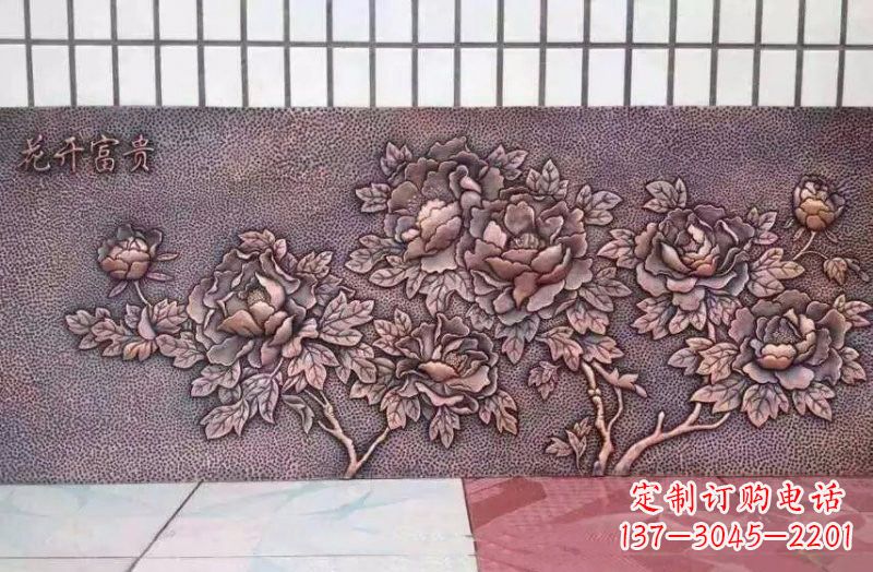 大同精美绝伦的牡丹铜浮雕