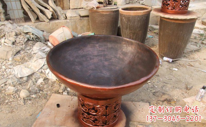 大同花盆公园景观铜雕