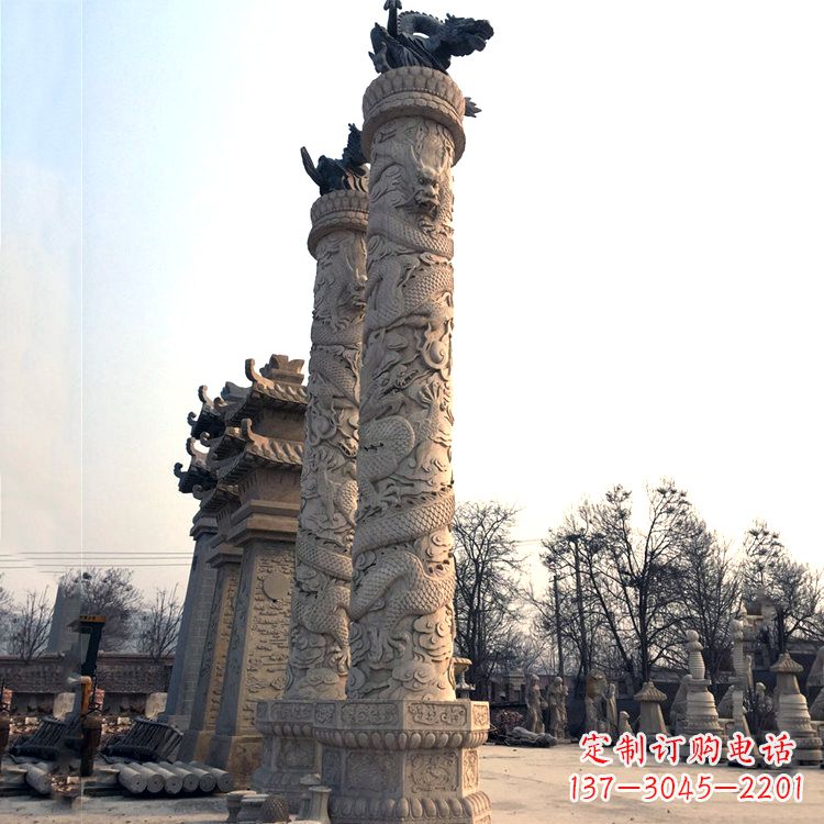 大同精致精美的华表柱石雕