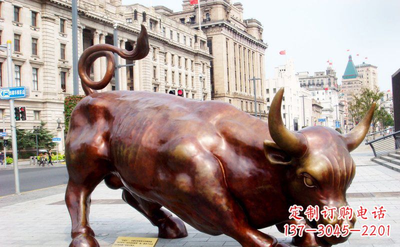 大同华尔街牛招财牛铜雕，拥有力量的象征