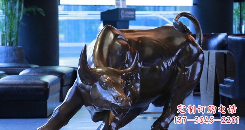 大同华尔街牛招财铜雕——精美装点空间,招财进宝