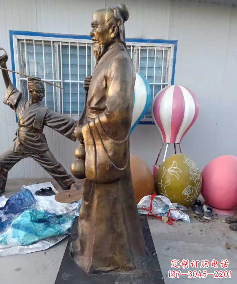 大同传承中医华佗的传奇—华佗名医铜雕