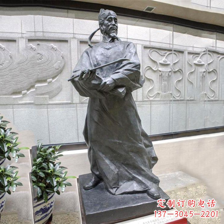 大同画圣吴道子中国古代（唐朝）著名画家铸铜雕塑