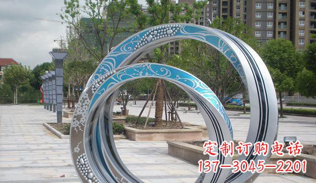 大同环形不锈钢圆环雕塑