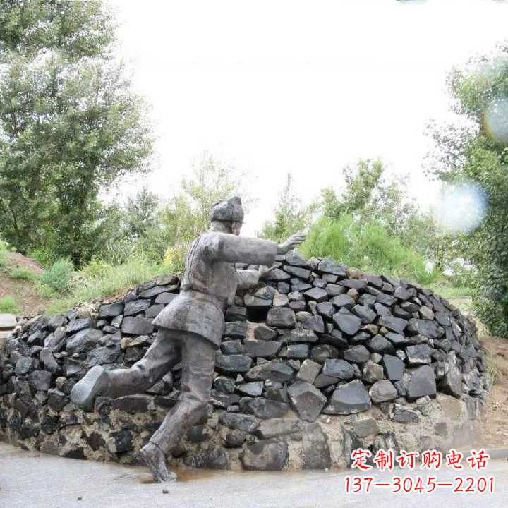 大同黄继光仿铜情景雕塑