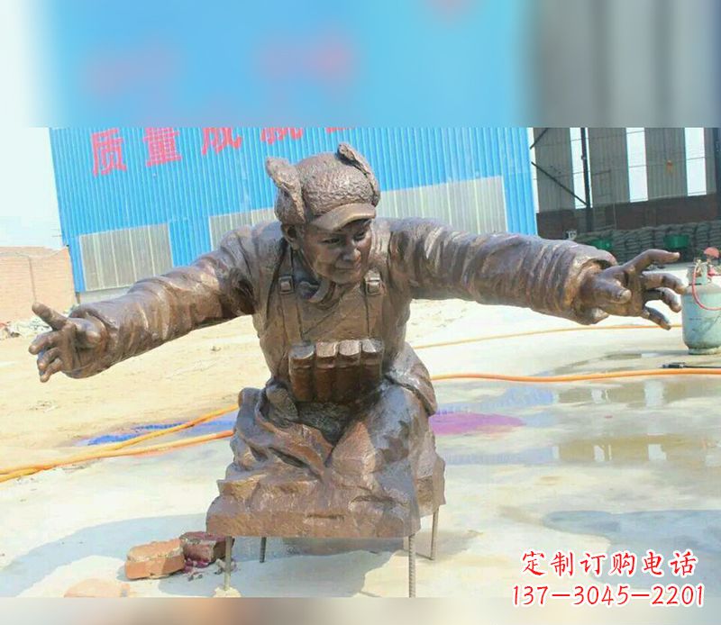 大同黄继光校园英雄铜雕：传承伟大精神