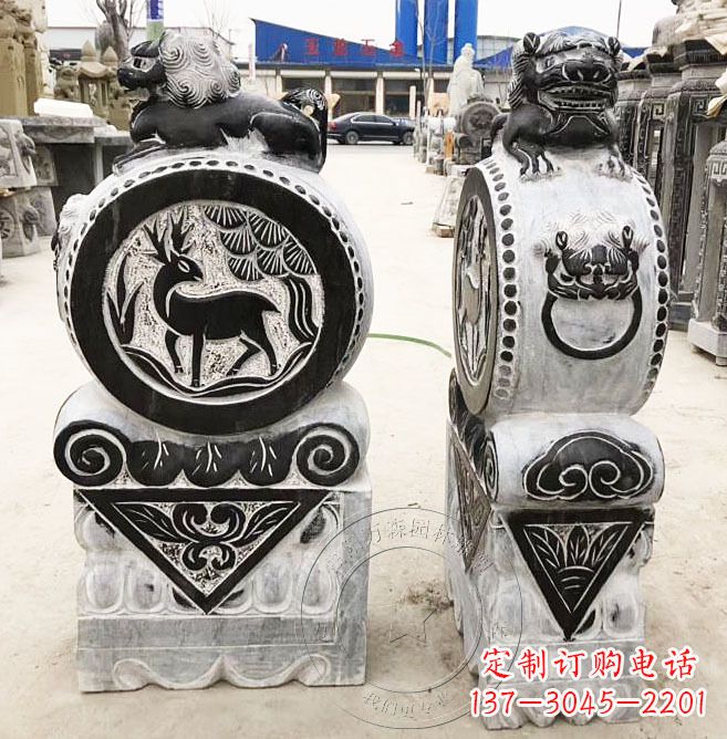 大同黄山石雕门墩石