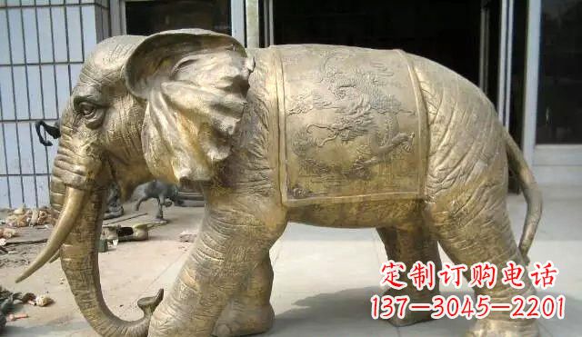 大同拥有好运的黄铜吉祥大象雕塑