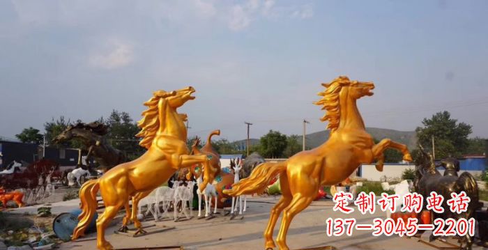 大同高品质黄铜色奔马铜雕