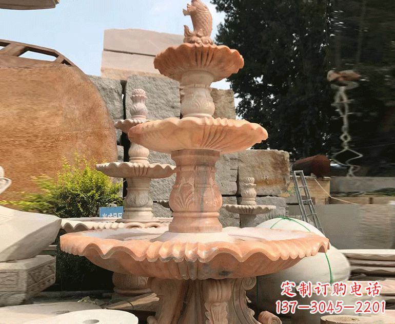 大同黄锈石喷泉雕塑