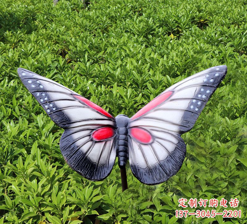 大同灰黑色仿真蝴蝶玻璃钢铸造雕塑