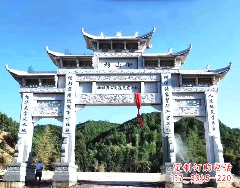 大同回族石雕牌坊，呈现精致原创雕塑