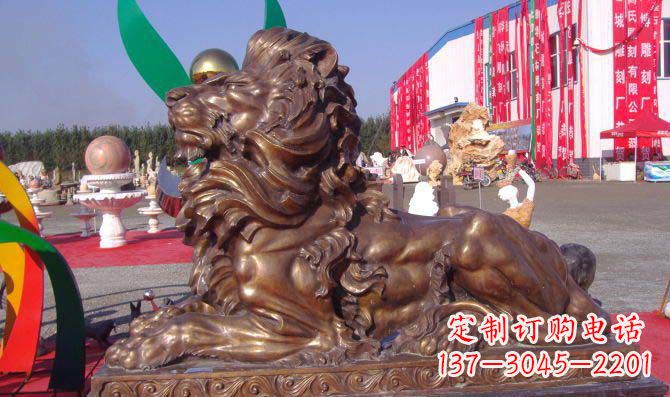 大同汇丰西洋狮子铜雕，精美华贵