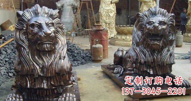 大同汇丰铜狮子雕塑,令人叹为观止