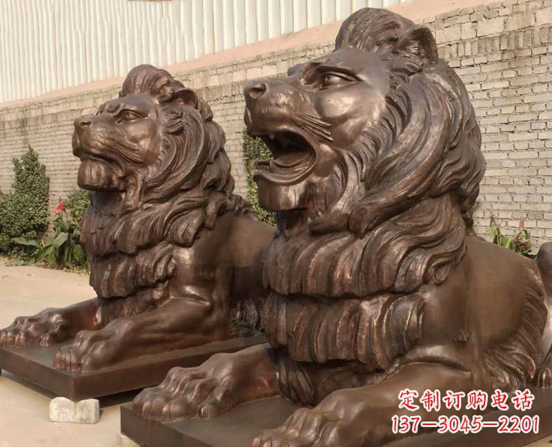 大同汇丰铜雕狮子,威武雄壮