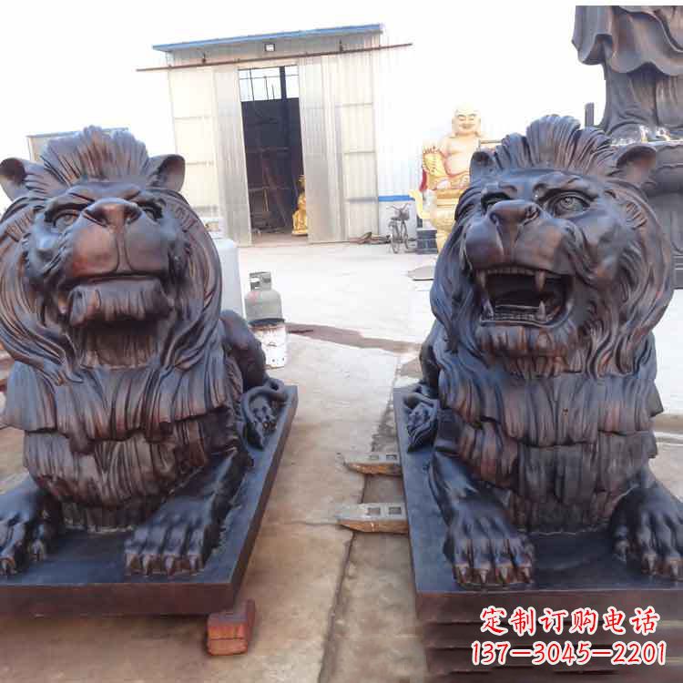 大同汇丰银行狮子雕塑，精美雕塑展示您的财富