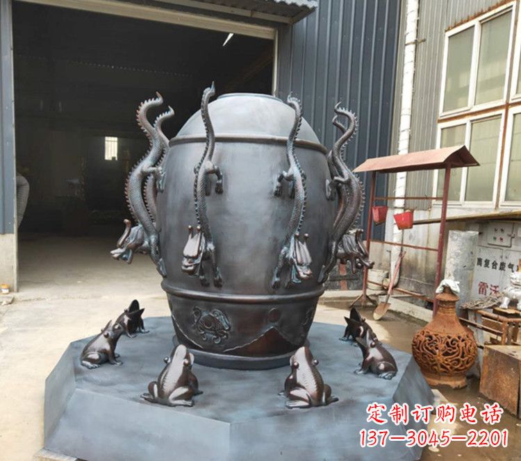 大同浑天仪玻璃钢仿铜雕塑,活跃校园景观