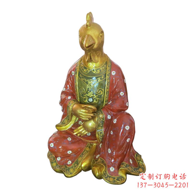 大同鸡-玻璃钢彩绘生肖雕塑