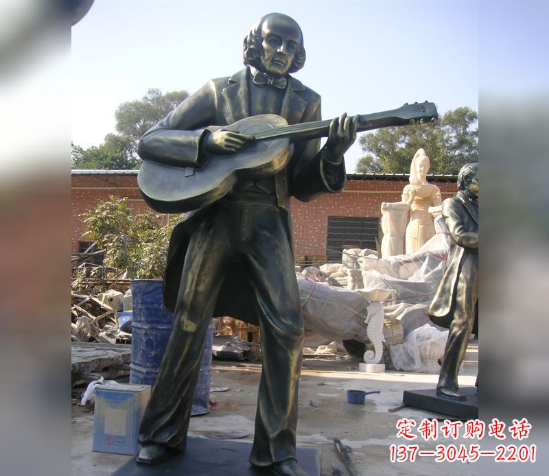 大同吉他演奏人物景观铜雕