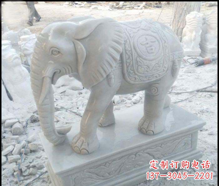 大同高端大象汉白玉雕塑