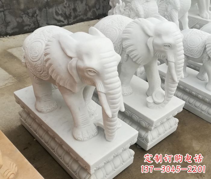 大同增添吉祥气息的玉质大象雕塑