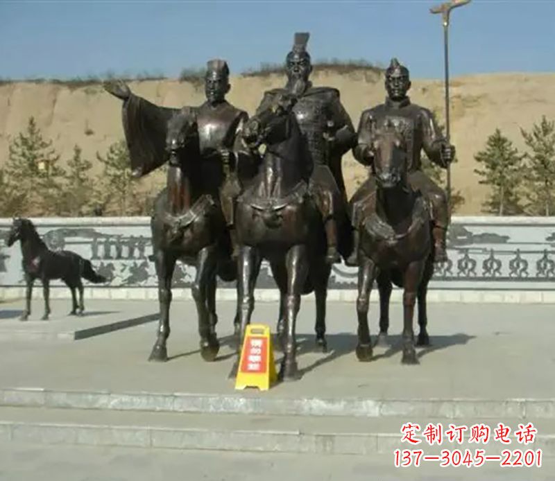 大同将军骑马广场景观铜雕