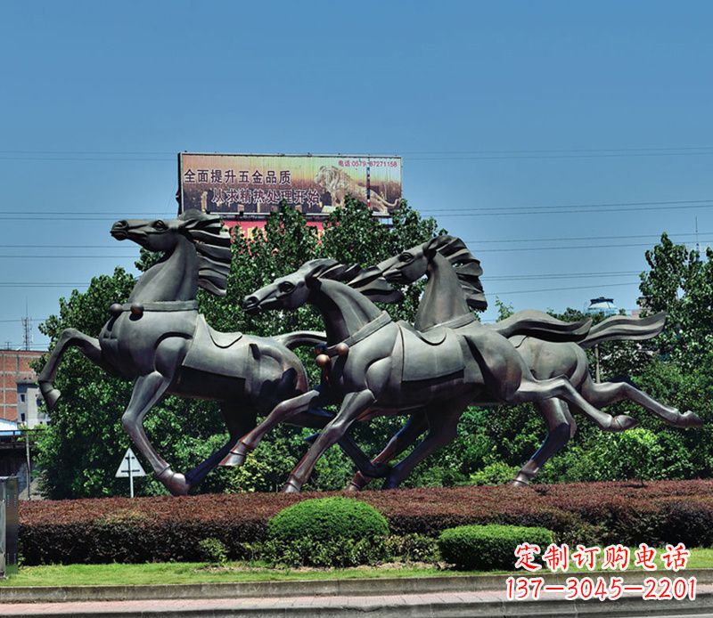 大同非凡运动,街边奔马铜雕塑