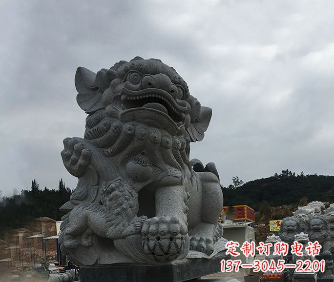 大同南方狮子石雕，让街边景观更加美观