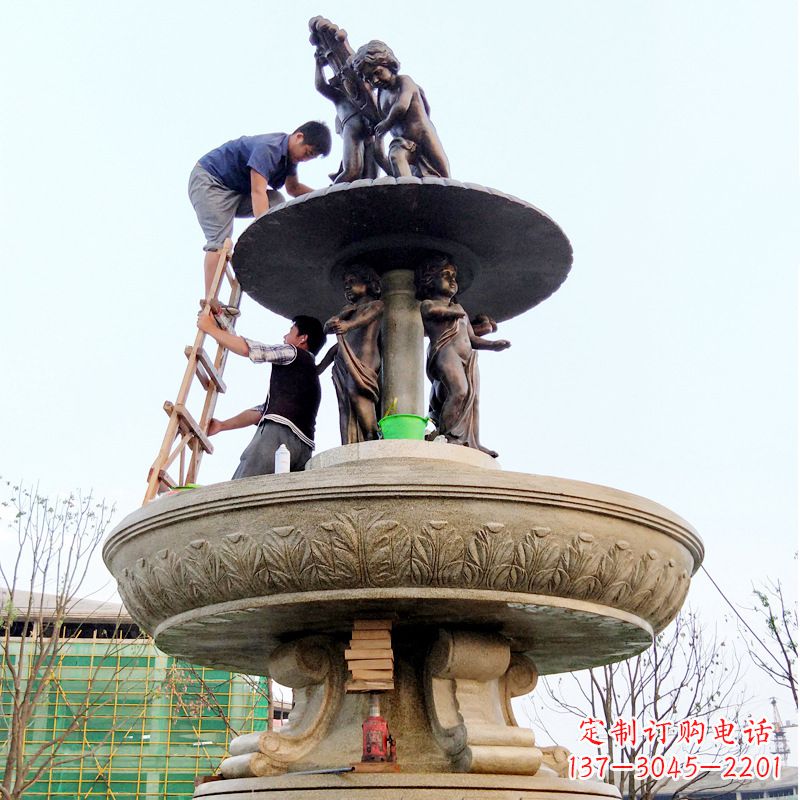 大同精美金蝉石喷泉雕塑