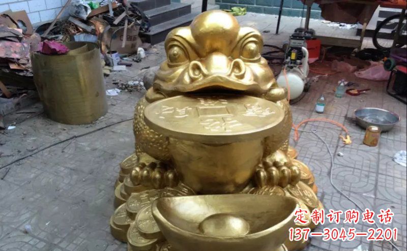 大同铜质金蟾招财动物雕塑
