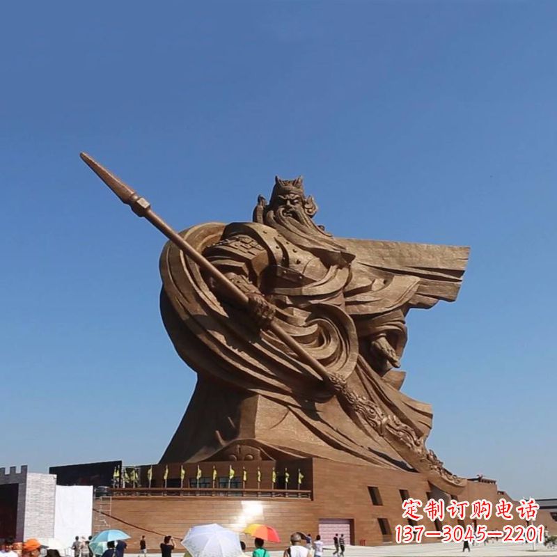 大同景区大型历史名人铸铜武圣关公景观雕塑
