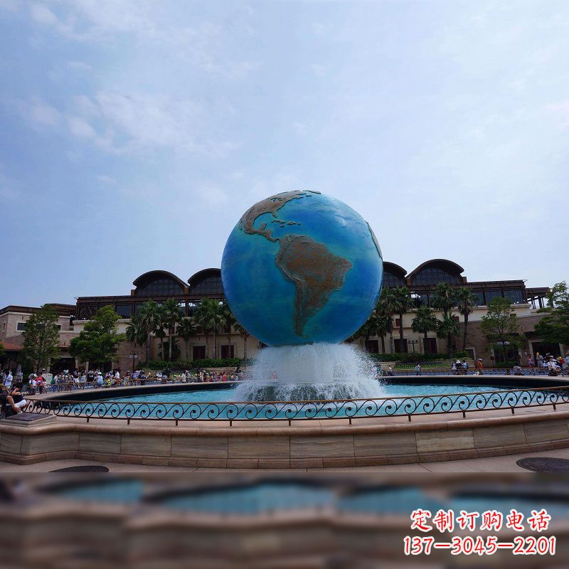 大同视觉奇景,不锈钢水景喷泉地球仪雕塑