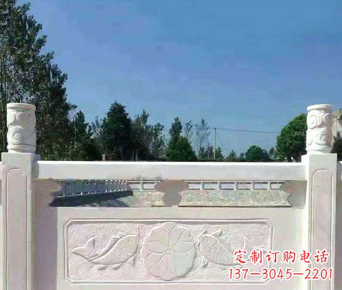 大同精美汉白玉石浮雕栏板