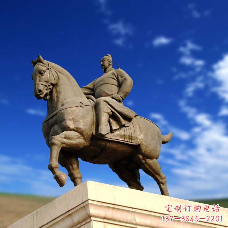 大同领雕塑正大光明:李世民骑马景观雕塑
