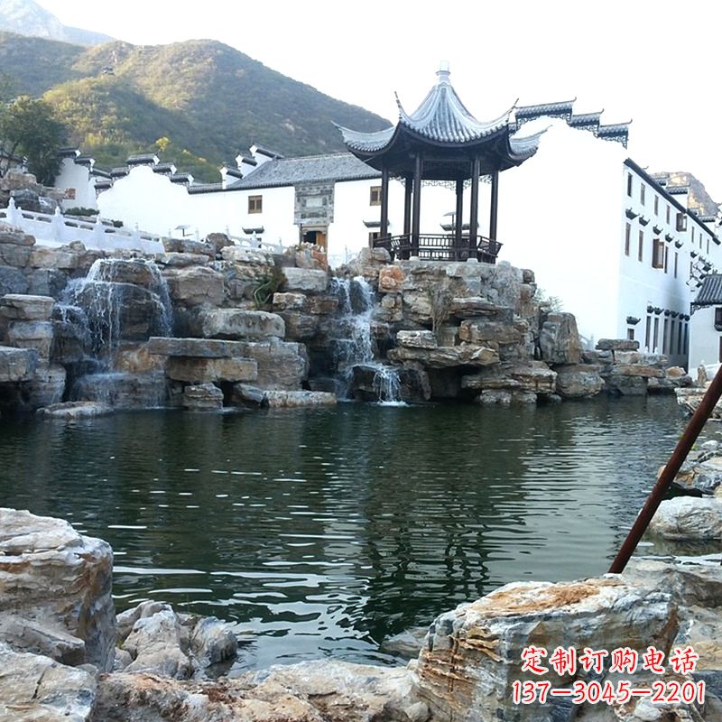 大同景区景点水池水景奇石假山