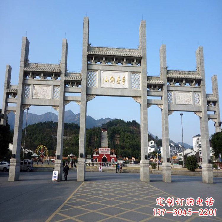 大同景区景点无楼牌坊石雕塑