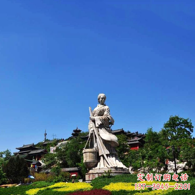 大同美女雕塑,用精美石料表现传统美