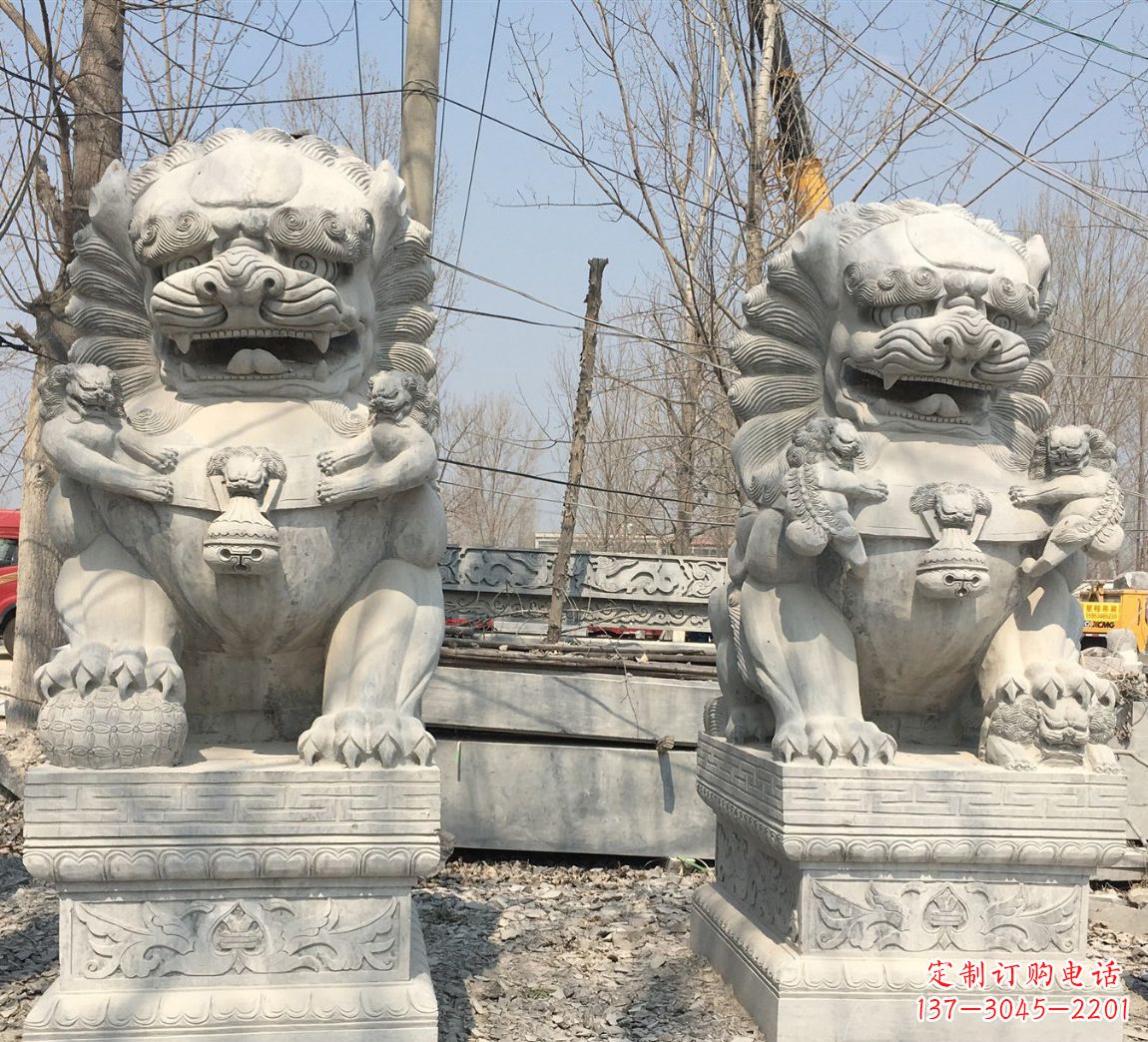 大同中领雕塑让狮子石雕神圣而庄严