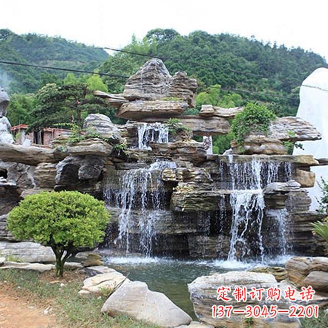 大同领雕塑让您的景区更精彩——奇石流水假山雕塑