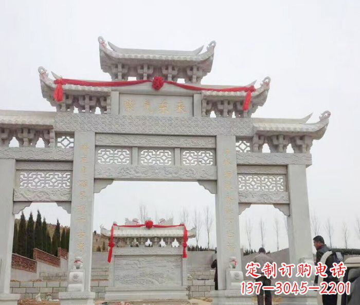 大同景区三门牌坊石雕 (14)